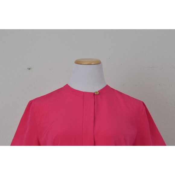 Vintage 80s Button‎ Polyester Blouse size 8 - Picture 5 of 10